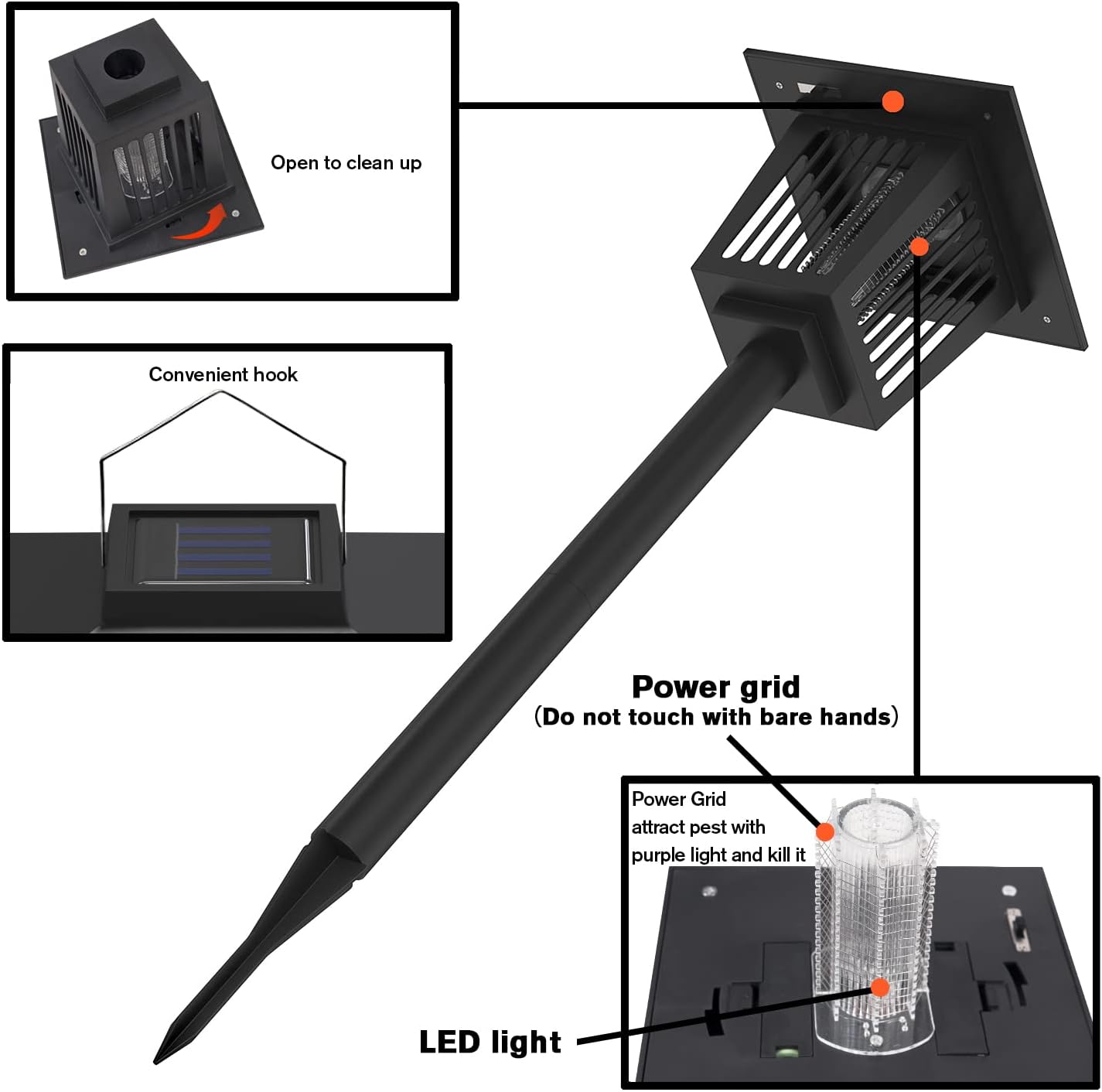 2 Pcs Smart Cordless Solar Dual-Mode Garden Zapper