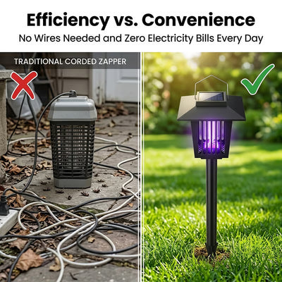 2 Pcs Smart Cordless Solar Dual-Mode Garden Zapper