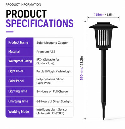 2 Pcs Smart Cordless Solar Dual-Mode Garden Zapper