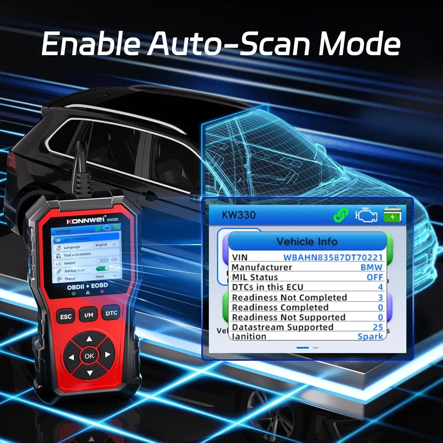 Upgraded OBD2 Scanner Diagnostic Tool Auto Code Reader - Home N Road
