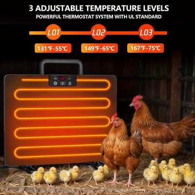 Smart Chicken Coop Heater 160W Pet Warmer