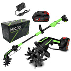 2-in-1 Cordless Tiller Cultivator with Extension Rod