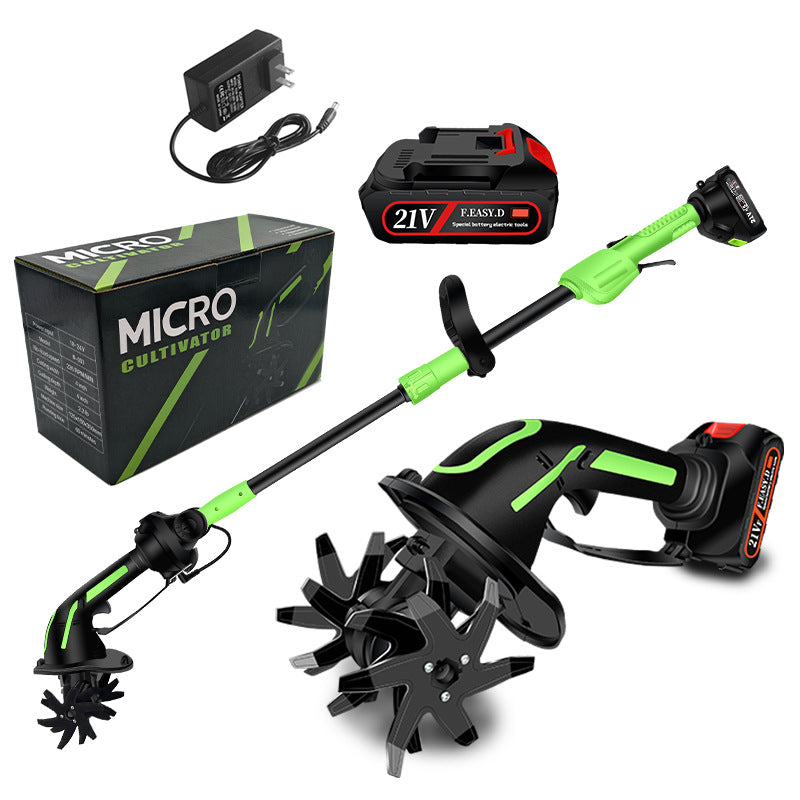 2-in-1 Cordless Tiller Cultivator with Extension Rod