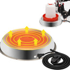 Heated base for poultry chicken drinker by AxiaTool, designed for winter use to keep water from freezing.