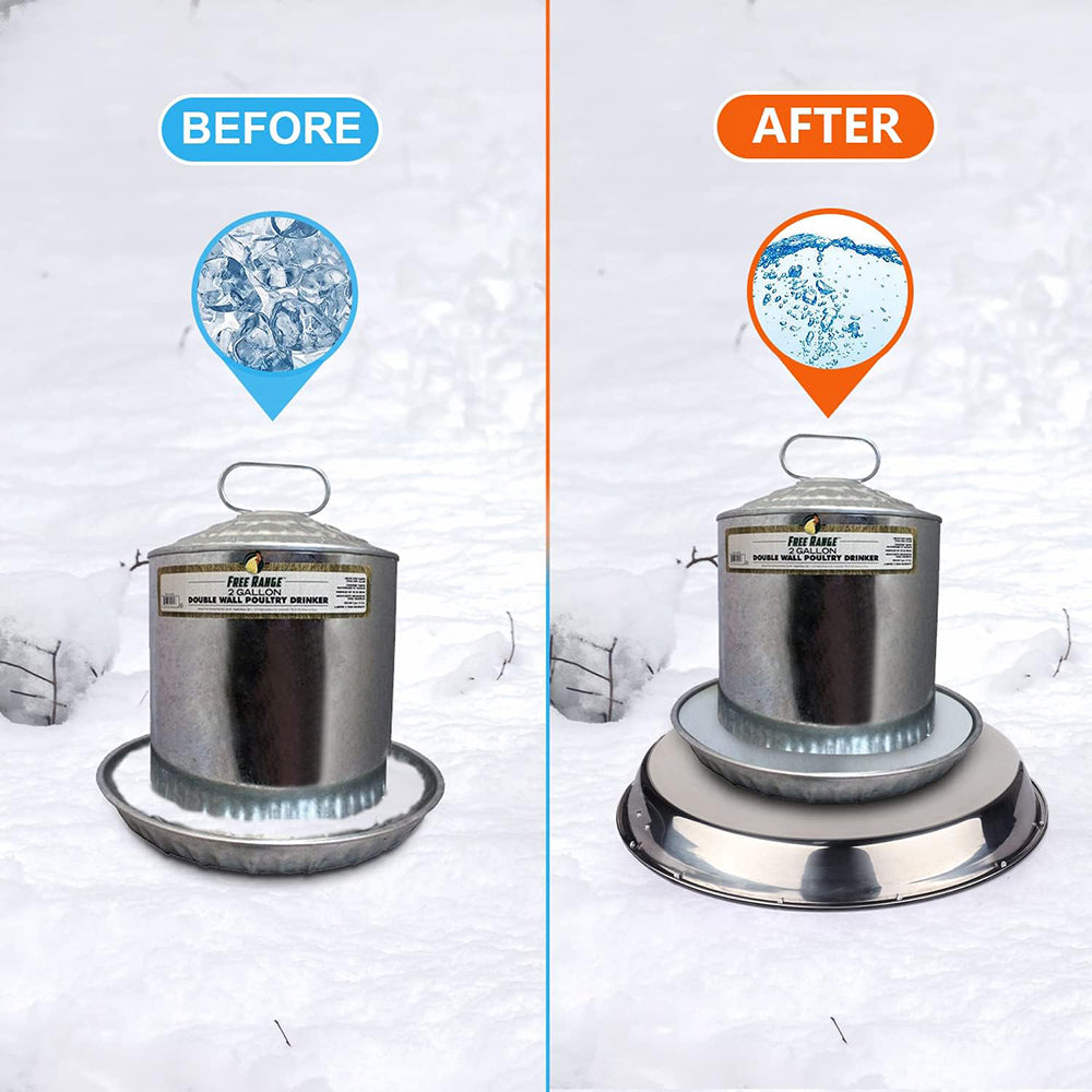 AxiaTool heated base for poultry chicken drinker, designed for winter use with a durable, insulated surface.