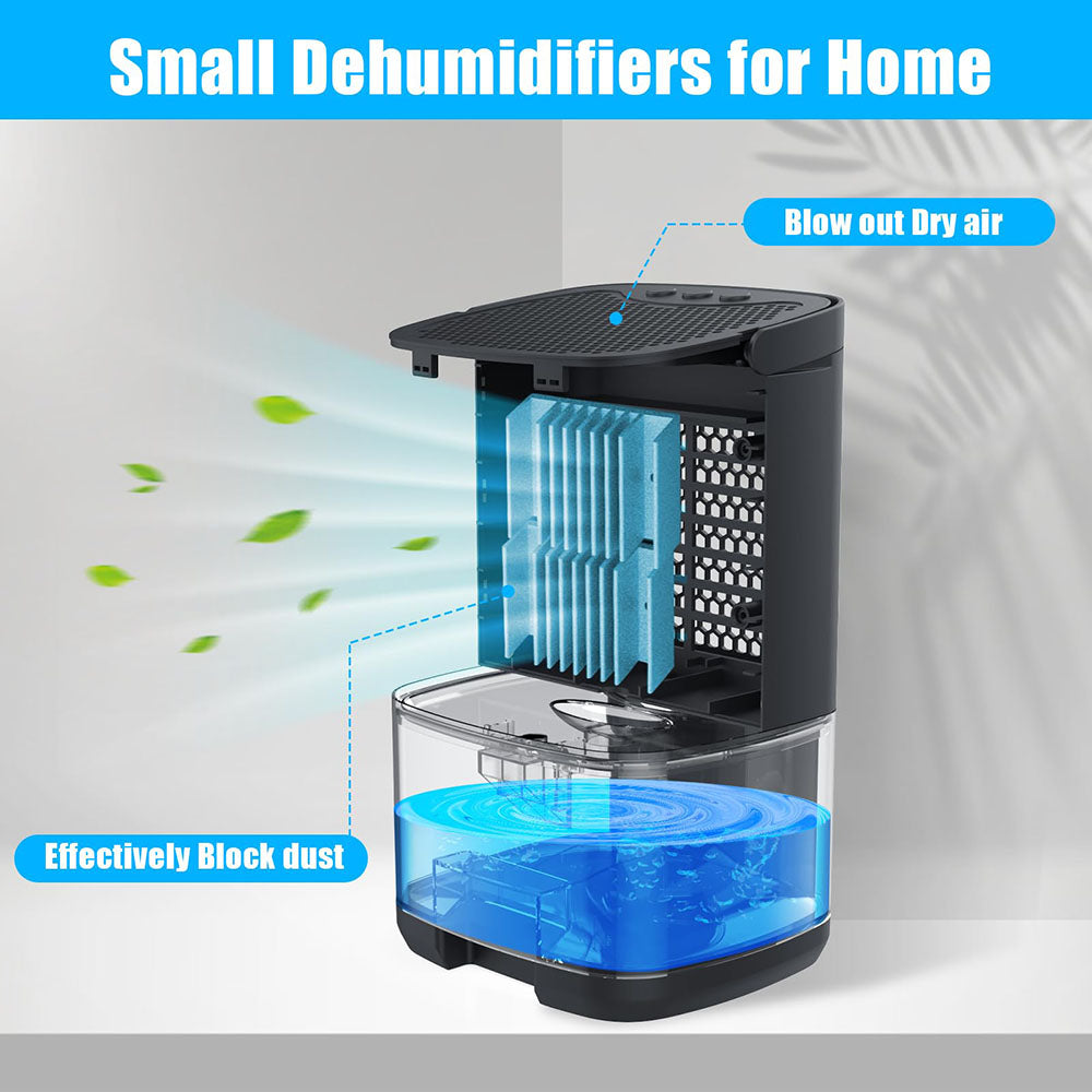 AxiaTool 2 in 1 dehumidifier for home, compact black design, suitable for improving indoor air quality.