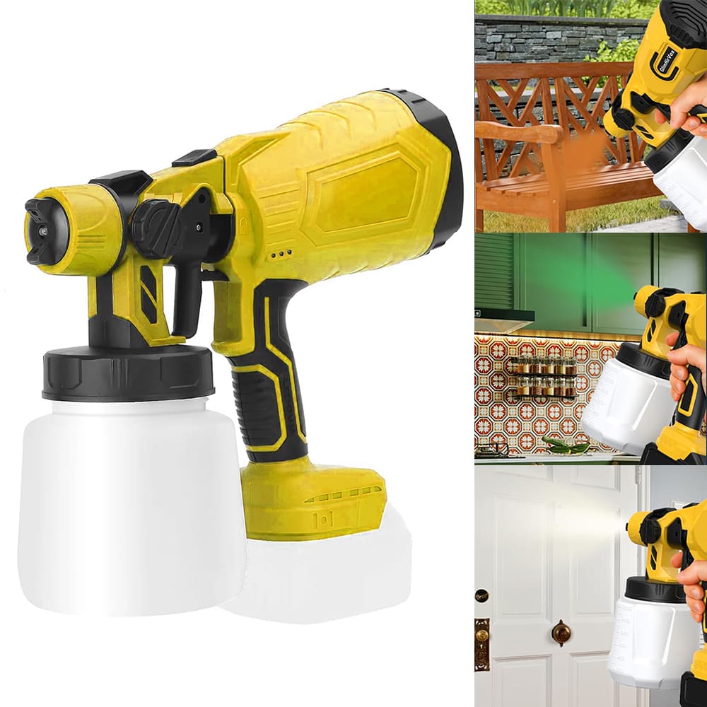 Cordless AxiaTool wireless paint sprayer designed for home improvement and DIY projects, showcasing ergonomic handle and nozzle.