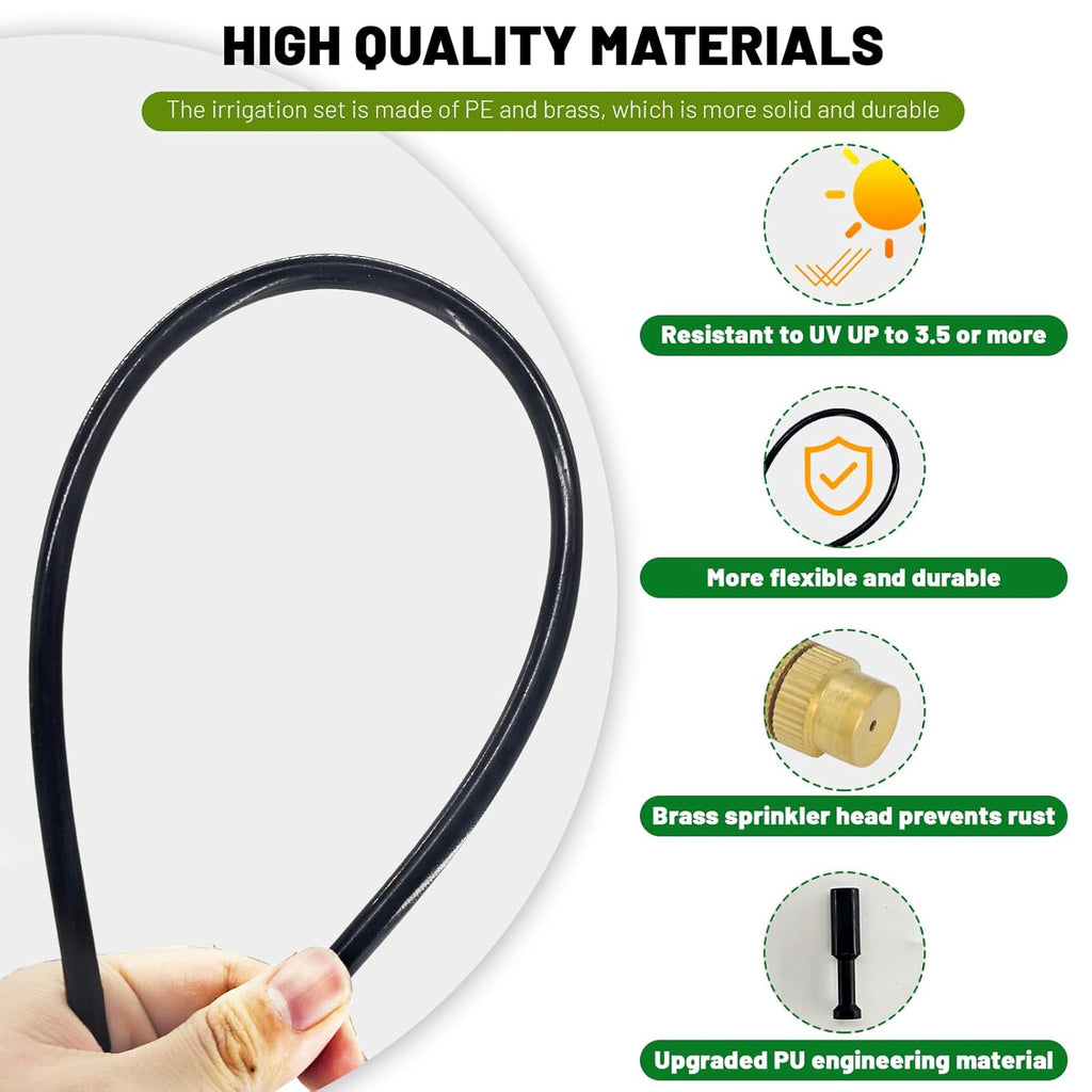 AxiaTool 360° adjustable drip irrigation system with 15M tubing for efficient garden watering.