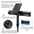 AxiaTool solar panel mosquito killer bug zapper in a garden setting, showcasing its sleek design and effective pest control features.