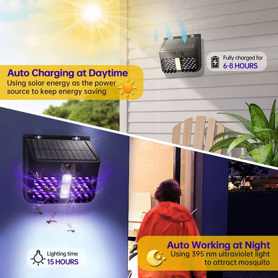 AxiaTool 2 pack wall mounted solar power bug zapper with sleek design and effective pest control features.