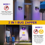 AxiaTool 2 pack wall mounted solar power bug zapper with sleek design and insect-catching features in outdoor setting.