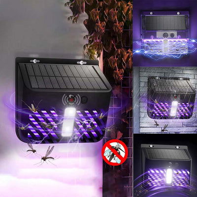 AxiaTool 2 pack wall-mounted solar power bug zapper for effective outdoor pest control.