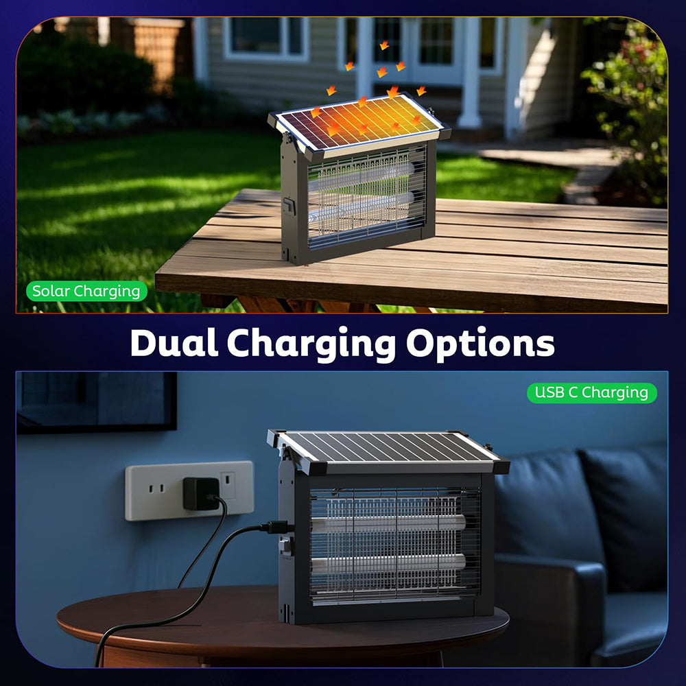 AxiaTool 4-in-1 solar mosquito bug zapper, featuring a sleek black design for effective indoor and outdoor pest control.