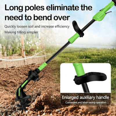 2-in-1 Cordless Tiller Cultivator with Extension Rod