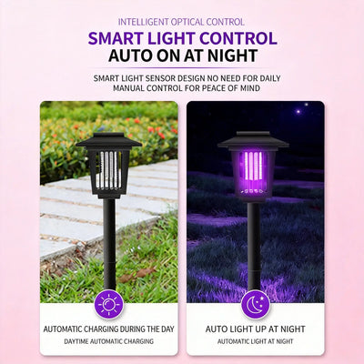 2 Pcs Smart Cordless Solar Dual-Mode Garden Zapper